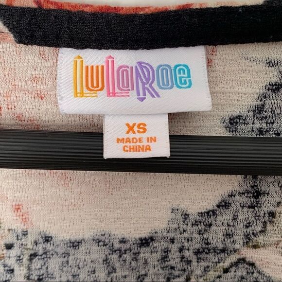 Lularoe Pink Black Half Zip Sleeveless Floral Print Top - Picture 4 of 5